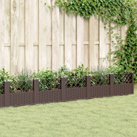 Jardinera con clavijas PP marrón 363,5x43,5x43,5 cm de vidaXL, Maceteros y jardineras - Ref: Foro24-368026, Precio: 95,64 €, ...