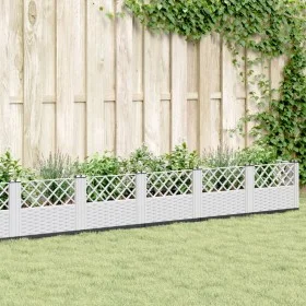 Jardinera con clavijas PP blanco 363,5x43,5x43,5 cm by vidaXL, Pots and planters - Ref: Foro24-368030, Price: 99,30 €, Discou...