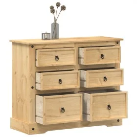 Massive Kiefernholz-Kommode Corona 110x43x91 cm von vidaXL, Aufbewahrungskisten - Ref: Foro24-4005676, Preis: 226,56 €, Rabat...