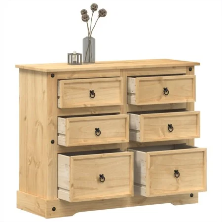 Massive Kiefernholz-Kommode Corona 110x43x91 cm von vidaXL, Aufbewahrungskisten - Ref: Foro24-4005676, Preis: 226,56 €, Rabat...