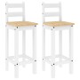 Zwei hohe Hocker aus massivem Kiefernholz von vidaXL, Möbelsets für Küchen und Esszimmer - Ref: Foro24-4005695, Preis: 110,40...
