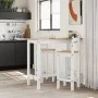 Taburetes altos 2 uds madera maciza de pino blanco by vidaXL, Furniture sets for kitchens and dining rooms - Ref: Foro24-4005...