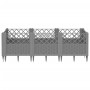 Jardinera con clavijas PP gris claro 123,5x43,5x43,5 cm