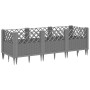 Blumenkasten mit hellgrauen PP-Stiften 123,5x43,5x43,5 cm von vidaXL, Töpfe und Pflanzgefäße - Ref: Foro24-368018, Preis: 55,...