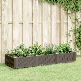 Jardinera con clavijas PP marrón 125x40x28,5 cm by vidaXL, Pots and planters - Ref: Foro24-368011, Price: 46,94 €, Discount: %