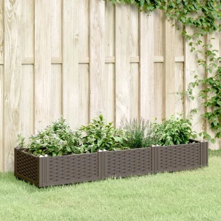 Jardinera con clavijas PP marrón 125x40x28,5 cm de vidaXL, Maceteros y jardineras - Ref: Foro24-368011, Precio: 46,91 €, Desc...