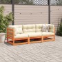 Set de sofás jardín 3 pzas con cojines madera pino marrón cera by vidaXL, Garden sets - Ref: Foro24-3299269, Price: 369,09 €,...