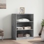 Armario de madera de ingeniería gris hormigón 77x48x102 cm de vidaXL, Organizadores de vestidores y perchas de barra - Ref: F...