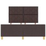 Estructura de cama con cabecera Marrón oscuro 160 x 200 cm tela
