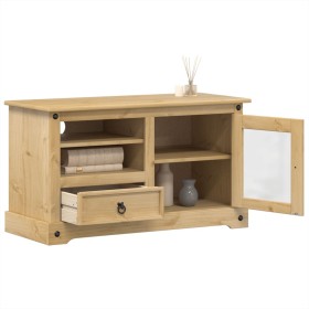 Mueble de TV Corona madera maciza de pino 100x45x58 cm
