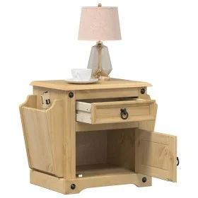 Mesita de noche Corona madera maciza de pino 45x35x47,5 cm by vidaXL, Nightstands - Ref: Foro24-4005657, Price: 73,76 €, Disc...