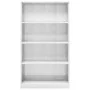 Estantería de 4 niveles contrachapada blanco brillo 80x24x142cm de vidaXL, Librerías y estanterías - Ref: Foro24-800915, Prec...