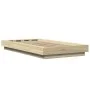 Estructura cama con luces LED madera roble Sonoma 90x190 cm de vidaXL, Camas y somieres - Ref: Foro24-3281149, Precio: 148,19...