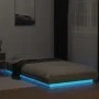 Sonoma oak wood bed frame with LED lights 100x200 cm by vidaXL, Beds and slatted bases - Ref: Foro24-3281114, Price: 154,41 €...