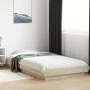 Sonoma oak wood bed frame with LED lights 100x200 cm by vidaXL, Beds and slatted bases - Ref: Foro24-3281114, Price: 154,41 €...