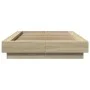 Sonoma oak wood bed frame with LED lights 100x200 cm by vidaXL, Beds and slatted bases - Ref: Foro24-3281114, Price: 154,41 €...