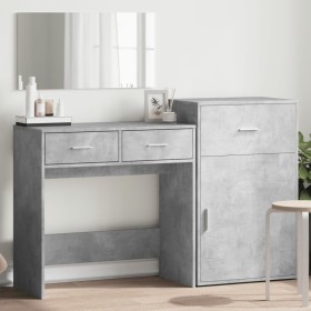 Juego de tocador de 3 piezas madera de ingeniería gris hormigón by vidaXL, Bedroom furniture sets - Ref: Foro24-3276521, Pric...