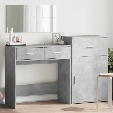 Juego de tocador de 3 piezas madera de ingeniería gris hormigón by vidaXL, Bedroom furniture sets - Ref: Foro24-3276521, Pric...
