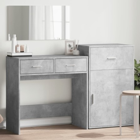 Juego de tocador de 3 piezas madera de ingeniería gris hormigón by vidaXL, Bedroom furniture sets - Ref: Foro24-3276521, Pric...