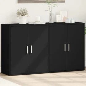 Ingenieurholz-Sideboard, 2 Stück, schwarz, 60x31x70 cm. von vidaXL, Sideboards - Ref: Foro24-3276540, Preis: 143,47 €, Rabatt: %