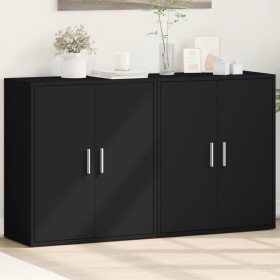 Ingenieurholz-Sideboard, 2 Stück, schwarz, 60x31x70 cm. von vidaXL, Sideboards - Ref: Foro24-3276540, Preis: 146,23 €, Rabatt: %