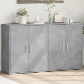 Aparador de madera ingeniería 2 uds gris hormigón 60x31x70 cm by vidaXL, Sideboards - Ref: Foro24-3276542, Price: 120,84 €, D...