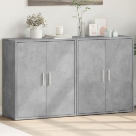 Aparador de madera ingeniería 2 uds gris hormigón 60x31x70 cm by vidaXL, Sideboards - Ref: Foro24-3276542, Price: 122,88 €, D...