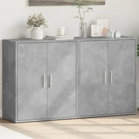 Aparador de madera ingeniería 2 uds gris hormigón 60x31x70 cm de vidaXL, Aparadores - Ref: Foro24-3276542, Precio: 120,82 €, ...