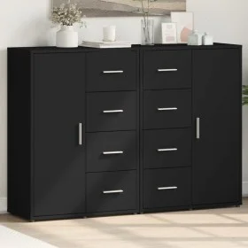 Schränke 2 Einheiten aus schwarzem Ingenieurholz 60x31x84 cm von vidaXL, Sideboards - Ref: Foro24-3276589, Preis: 188,19 €, R...