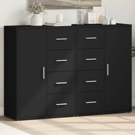 Schränke 2 Einheiten aus schwarzem Ingenieurholz 60x31x84 cm von vidaXL, Sideboards - Ref: Foro24-3276589, Preis: 188,18 €, R...