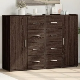 Aparadores 2 uds madera de ingeniería marrón roble 60x31x84 cm by vidaXL, Sideboards - Ref: Foro24-3276594, Price: 212,66 €, ...