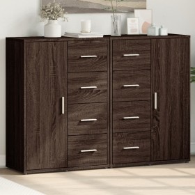 Aparadores 2 uds madera de ingeniería marrón roble 60x31x84 cm de vidaXL, Aparadores - Ref: Foro24-3276594, Precio: 216,75 €,...