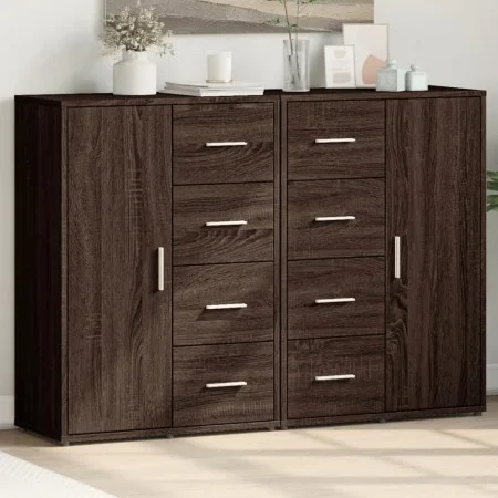 Aparadores 2 uds madera de ingeniería marrón roble 60x31x84 cm by vidaXL, Sideboards - Ref: Foro24-3276594, Price: 212,66 €, ...
