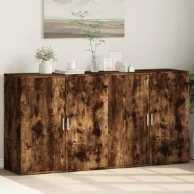 Aparadores 2 uds madera de ingeniería roble ahumado 79x38x80 cm by vidaXL, Sideboards - Ref: Foro24-3276606, Price: 157,74 €,...