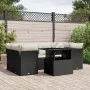 Set de sofás de jardín 7 pzas con cojines ratán sintético negro by vidaXL, Garden sets - Ref: Foro24-3266376, Price: 480,98 €...