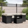 Set de sofás de jardín 7 pzas con cojines ratán sintético negro by vidaXL, Garden sets - Ref: Foro24-3266376, Price: 452,55 €...