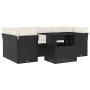 Gartensofagarnitur 7-teilig mit schwarzen Polstern aus synthetischem Rattan von vidaXL, Gartensets - Ref: Foro24-3266376, Pre...