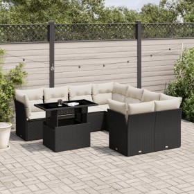 8-teiliges Gartensofa-Set und Kissen aus schwarzem Kunststoff-Rattan. von vidaXL, Gartensets - Ref: Foro24-3266426, Preis: 53...