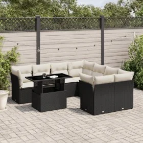 Set de sofás de jardín 8 piezas y cojines ratán sintético negro by vidaXL, Garden sets - Ref: Foro24-3266426, Price: 574,70 €...