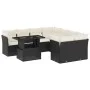 Set de sofás de jardín 8 piezas y cojines ratán sintético negro by vidaXL, Garden sets - Ref: Foro24-3266426, Price: 574,70 €...