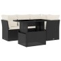 Set de muebles de jardín 5 pzas y cojines ratán sintético negro by vidaXL, Garden sets - Ref: Foro24-3266556, Price: 348,60 €...