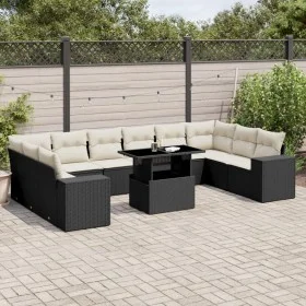 Set de sofás de jardín 11 pzas y cojines ratán sintético negro by vidaXL, Garden sets - Ref: Foro24-3269406, Price: 719,21 €,...