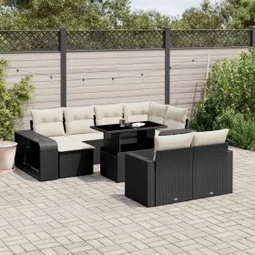 Set de sofás de jardín 11 pzas y cojines ratán sintético negro by vidaXL, Garden sets - Ref: Foro24-3274579, Price: 625,79 €,...
