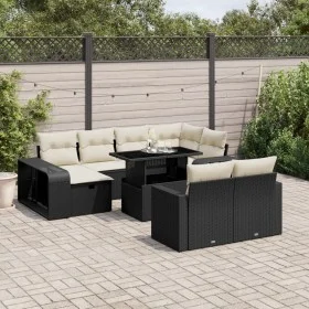 Set de sofás de jardín 11 pzas y cojines ratán sintético negro by vidaXL, Garden sets - Ref: Foro24-3276502, Price: 630,34 €,...