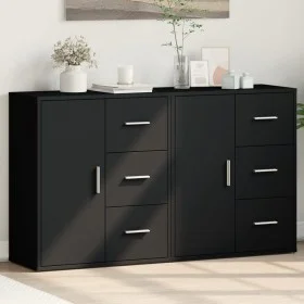 Ingenieurholz-Sideboard, 2 Stück, schwarz, 60x31x70 cm. von vidaXL, Sideboards - Ref: Foro24-3276554, Preis: 164,94 €, Rabatt: %
