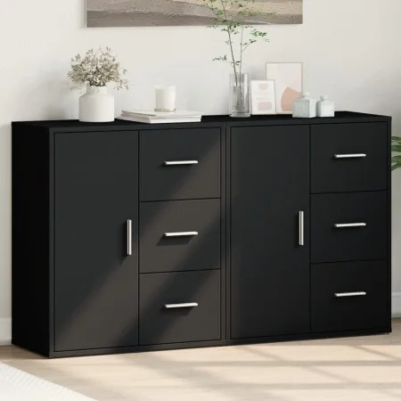 Ingenieurholz-Sideboard, 2 Stück, schwarz, 60x31x70 cm. von vidaXL, Sideboards - Ref: Foro24-3276554, Preis: 164,94 €, Rabatt: %