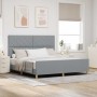 Estructura de cama con cabecera Gris claro 180 x 200 cm tela