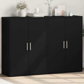 Aparadores 2 unidades madera de ingeniería negro 60x31x84 cm de vidaXL, Aparadores - Ref: Foro24-3276568, Precio: 155,59 €, D...