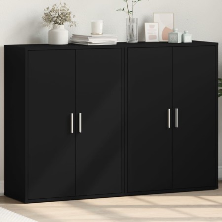 Schränke 2 Einheiten aus schwarzem Ingenieurholz 60x31x84 cm von vidaXL, Sideboards - Ref: Foro24-3276568, Preis: 155,59 €, R...