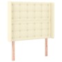 Cabecero con orejas cuero sintético crema 83x16x118/128cm